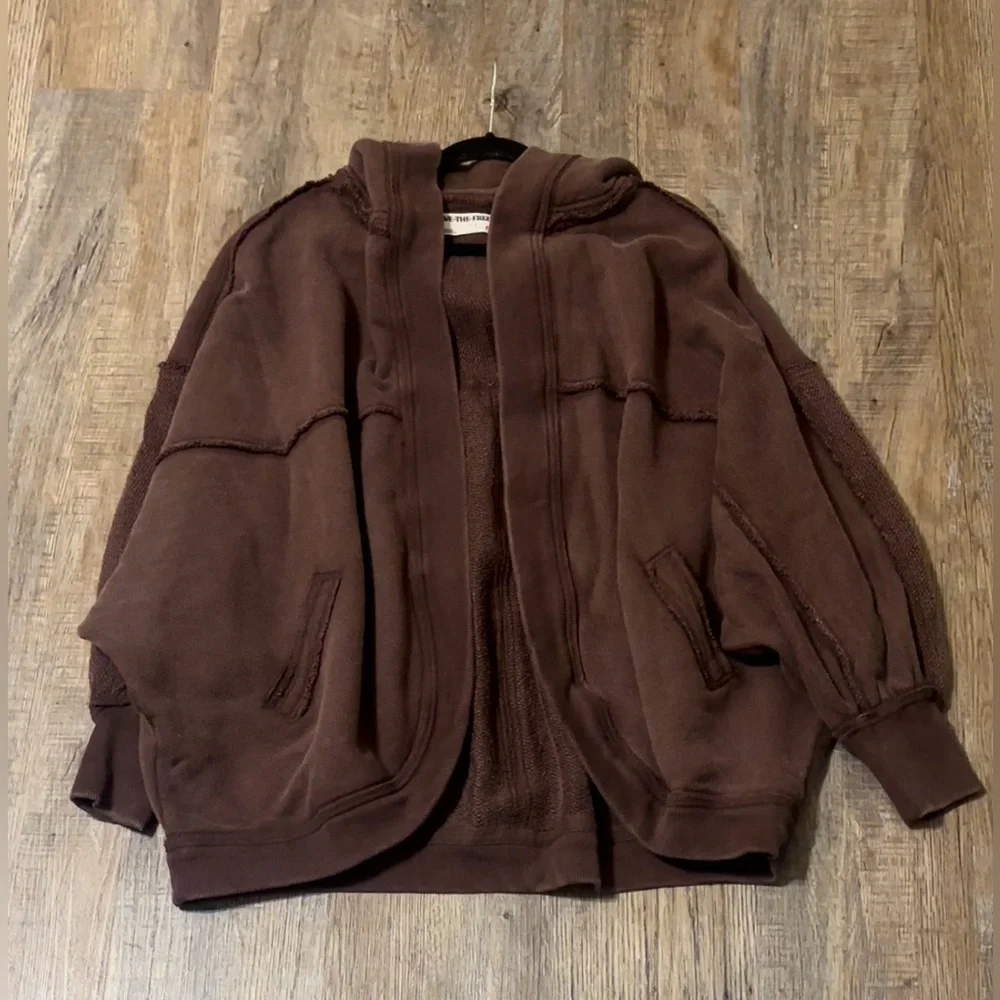 Free People Forever Yours Cardi In Charred Eggplant We The Free (NWOT) - Picture 4 of 12